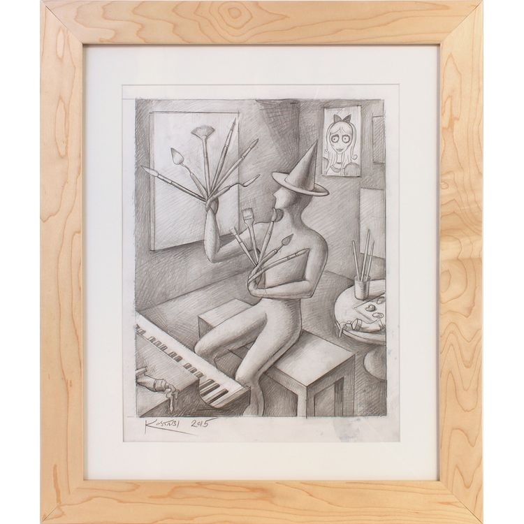 Study For a Brush With Madness by Mark Kostabi