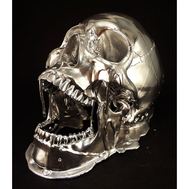 MELTING SILVER SKULL by Jack of the dust