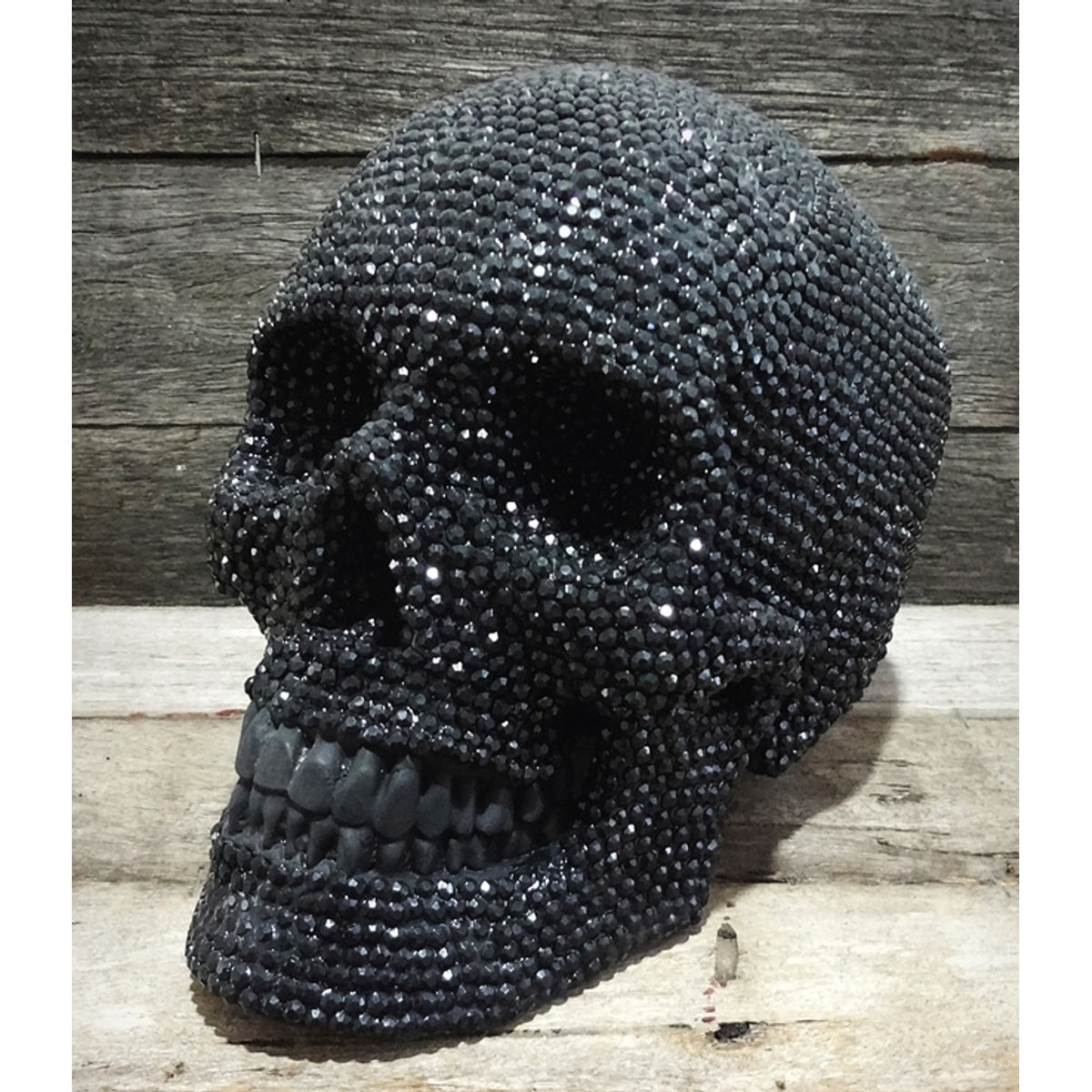 BLACK RHINESTONE SKULL