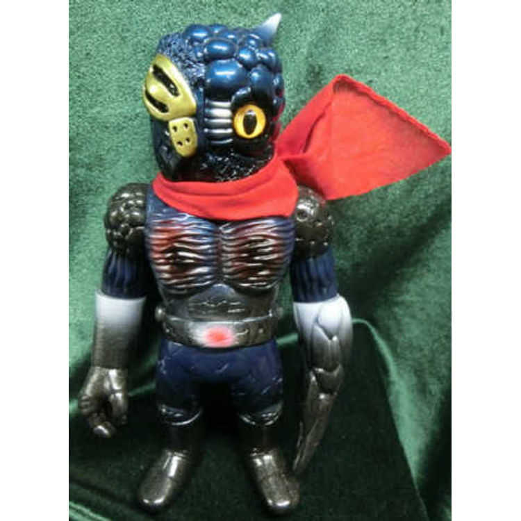 Real head Kaosuman No. 1 (black lame molding / blue paint / scarf / red / Doll Eye / yellow) by Real X Head (Mori Katsura)