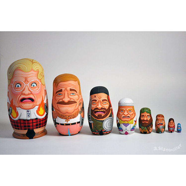 Robin Williams Nesting Dolls by Andy Stattmiller
