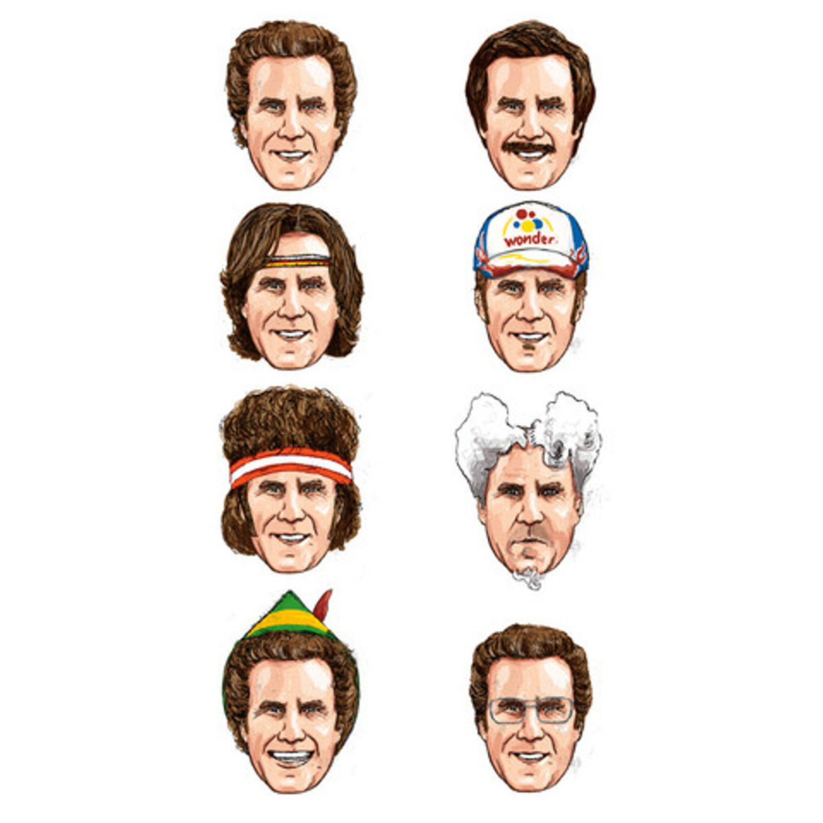 "The Many Faces of Will Ferrell" Print