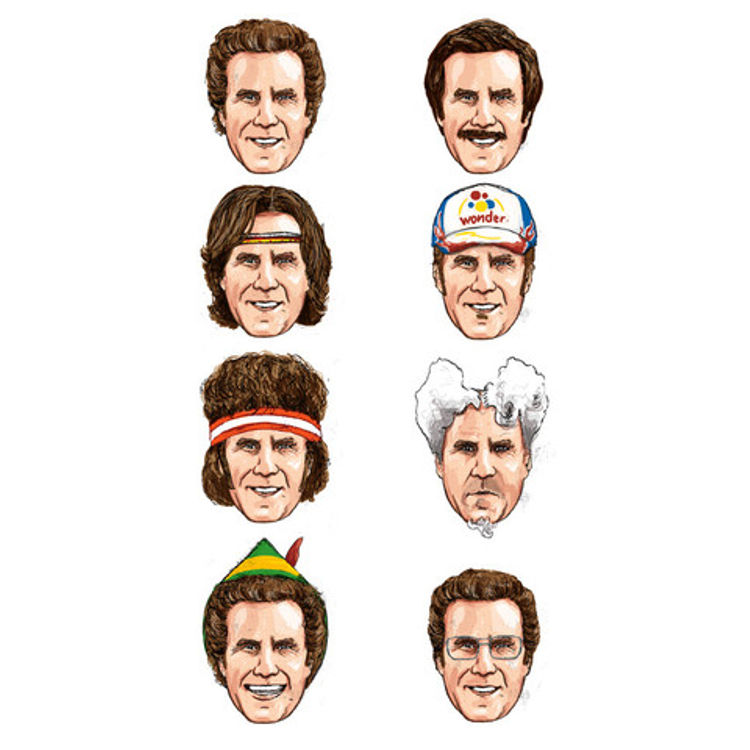 "The Many Faces of Will Ferrell" Print by Matthew Brazier