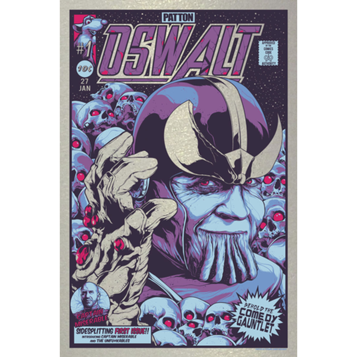 "Patton Oswalt and The Comedy Gauntlet (Silver Variant)" Print