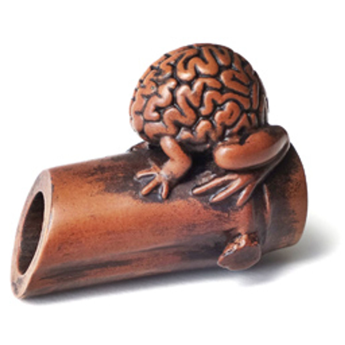 JUMPING BRAIN NETSUKE - Wood Edition