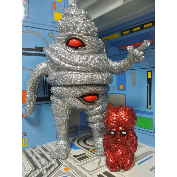 Morning Man & Unchiman - Glitter Bomb Silver by Paul Kaiju