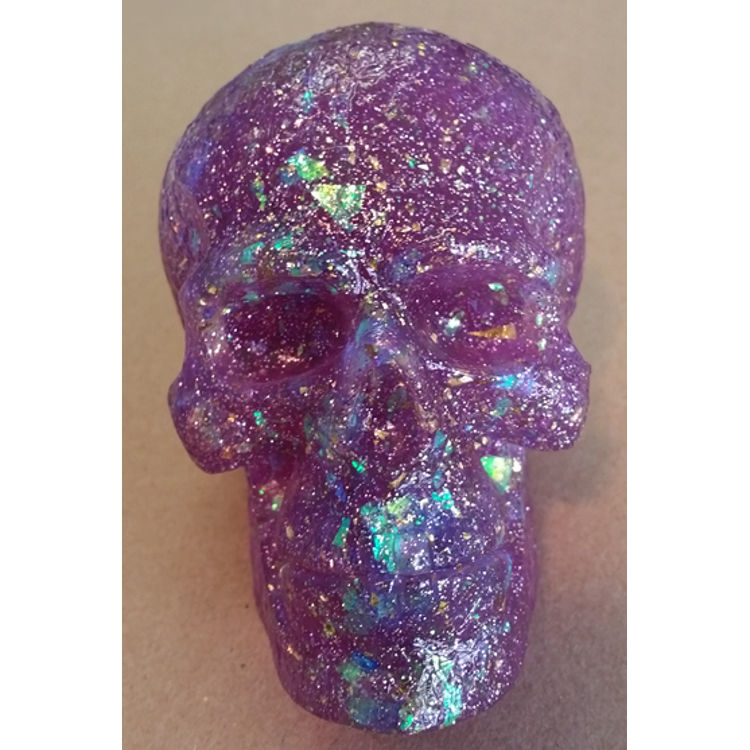 Kings Of Atlantis Resin Skull / Sea King / Purple Sparkly Clear Tint by Eric Nocella Diaz