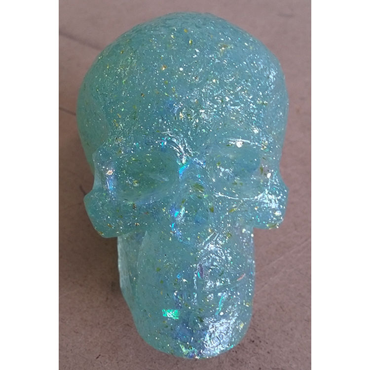 Kings Of Atlantis Resin Skull / Sky King / Sparkly Clear Tint by Eric Nocella Diaz