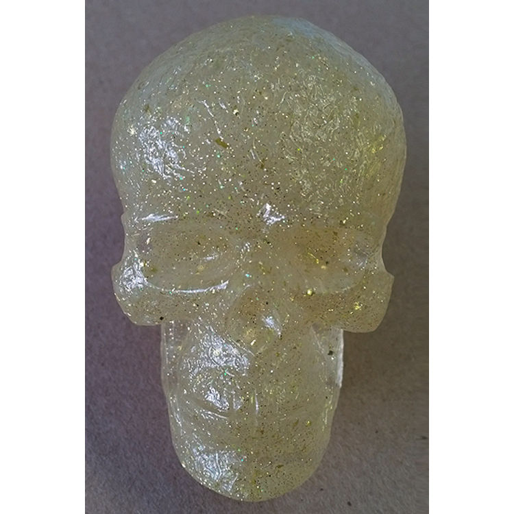 Kings Of Atlantis Resin Skull / Sun King / Sparkly Clear Tint by Eric Nocella Diaz