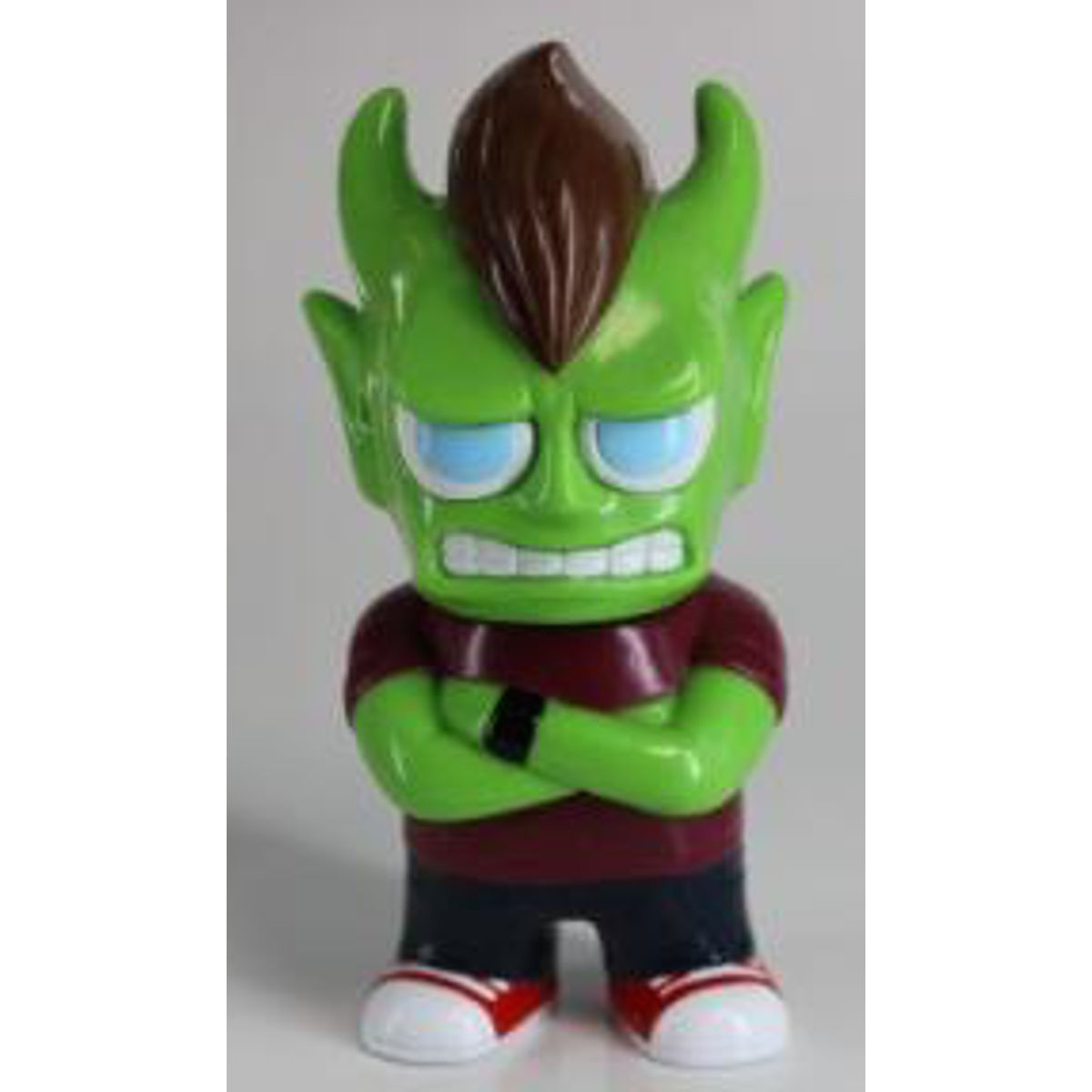 Real head mini size demon HEAD (green molding / maroon shirt)