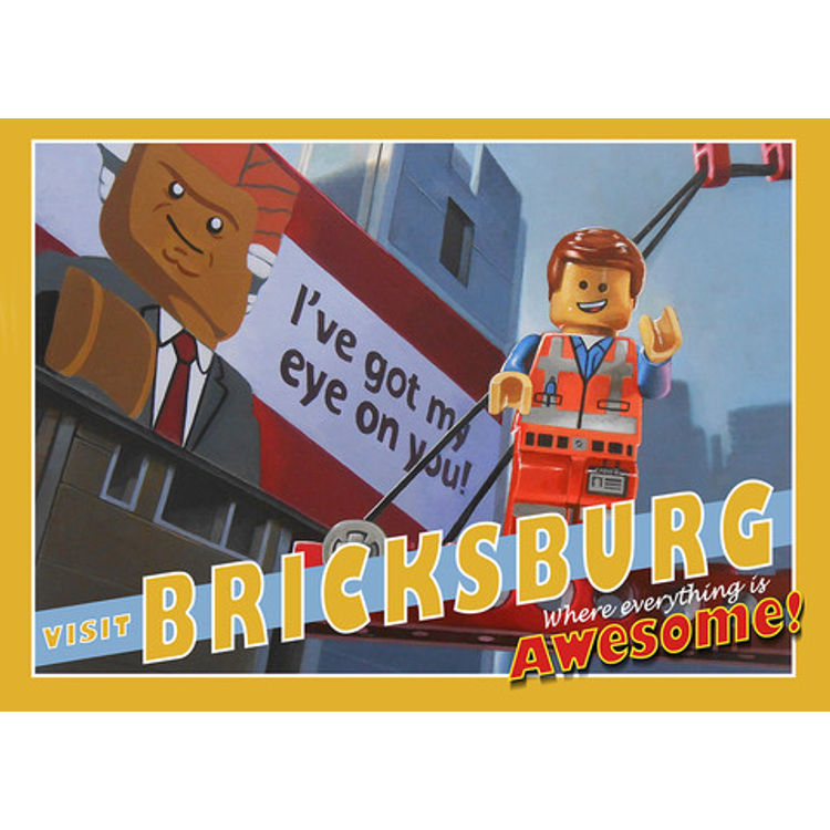 "Visit Bricksburg" Framed Oversized Print by Ashton Gallagher