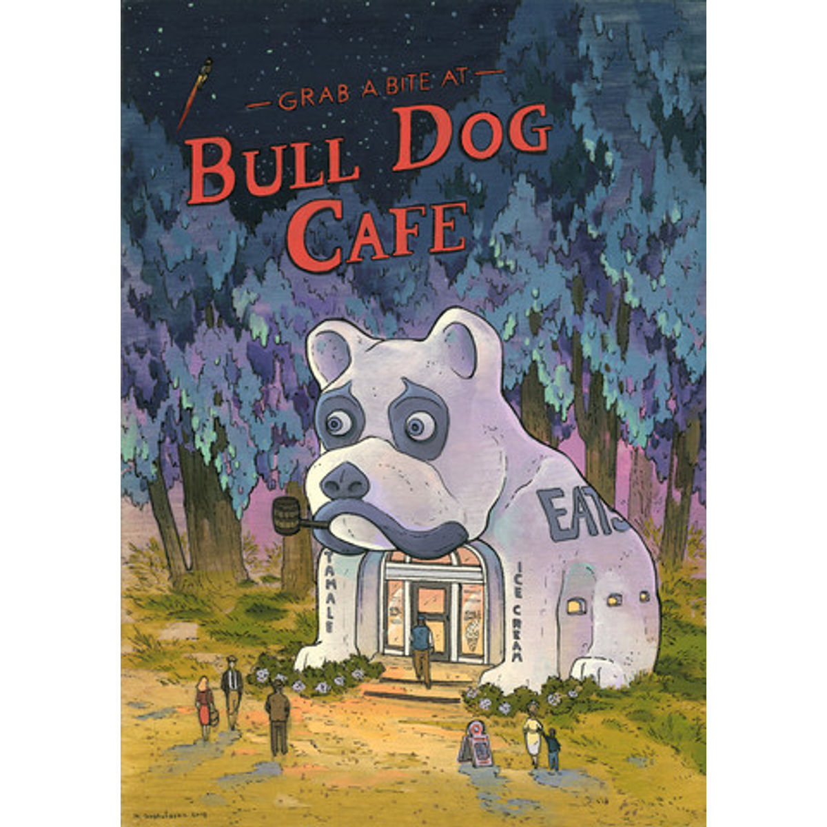 “Bull Dog Café” Print