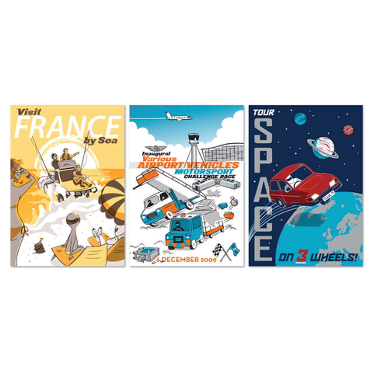 “Where In The World Are Jezza, Hamster, Captain Slow and The Stig?” Print Set