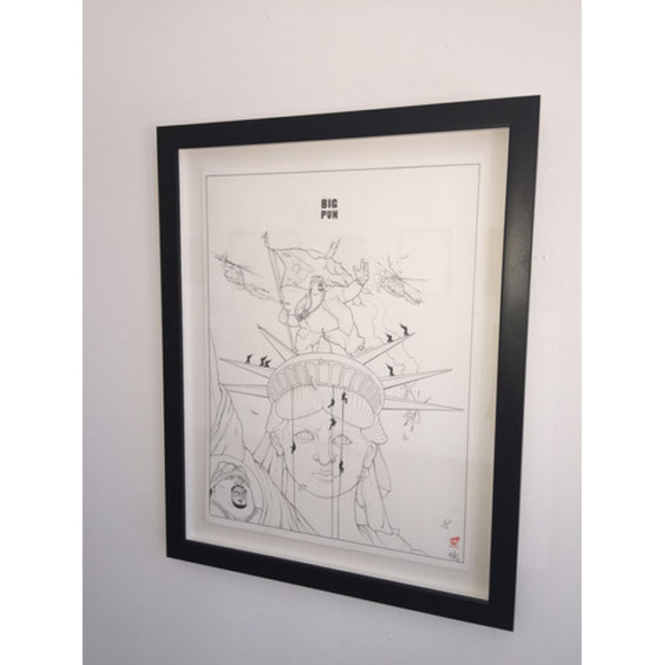 “Big Pun - Capital Punishment" Framed Drawing by Chris B. Murray