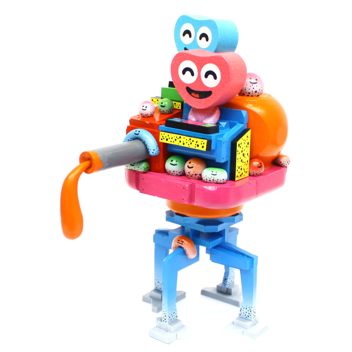 The Elok twins and their overgrown orange dispensing machine