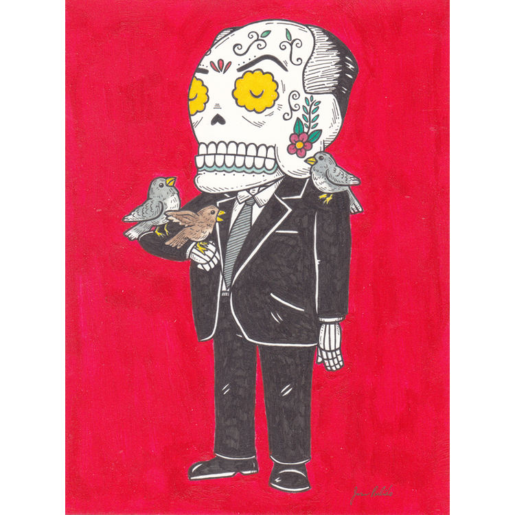 Alfred Hitchcock Calavera by Jose Pulido