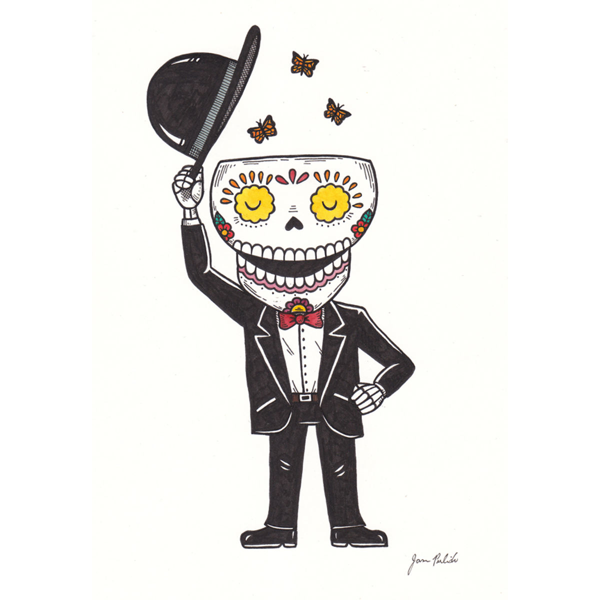 Butterfly Hat Calavera