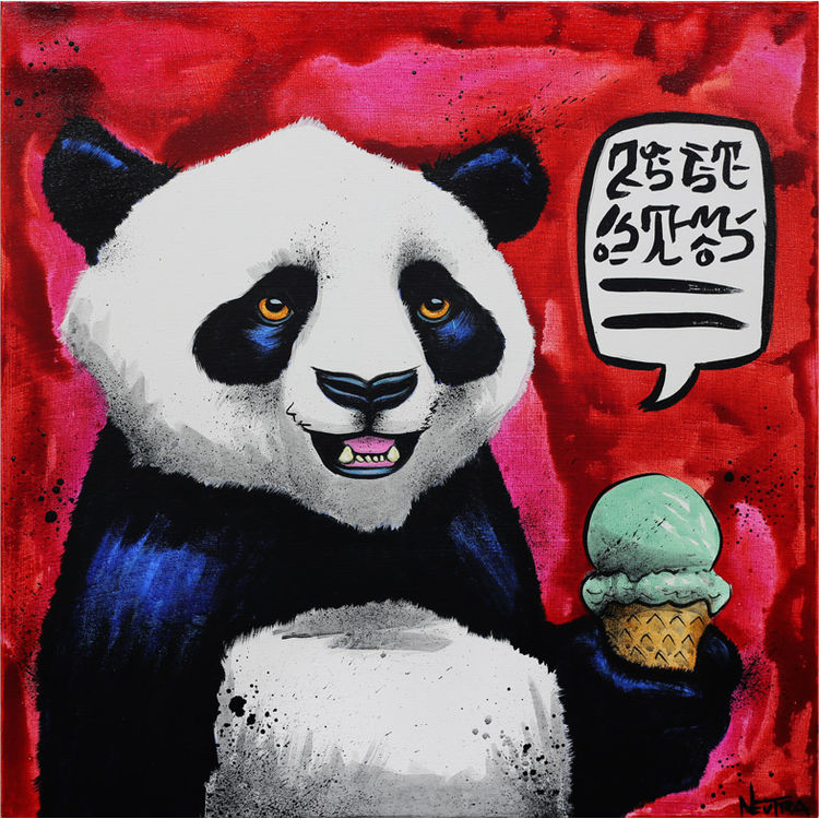 Sweet Treat With Panda - Original Painting by Max Neutra