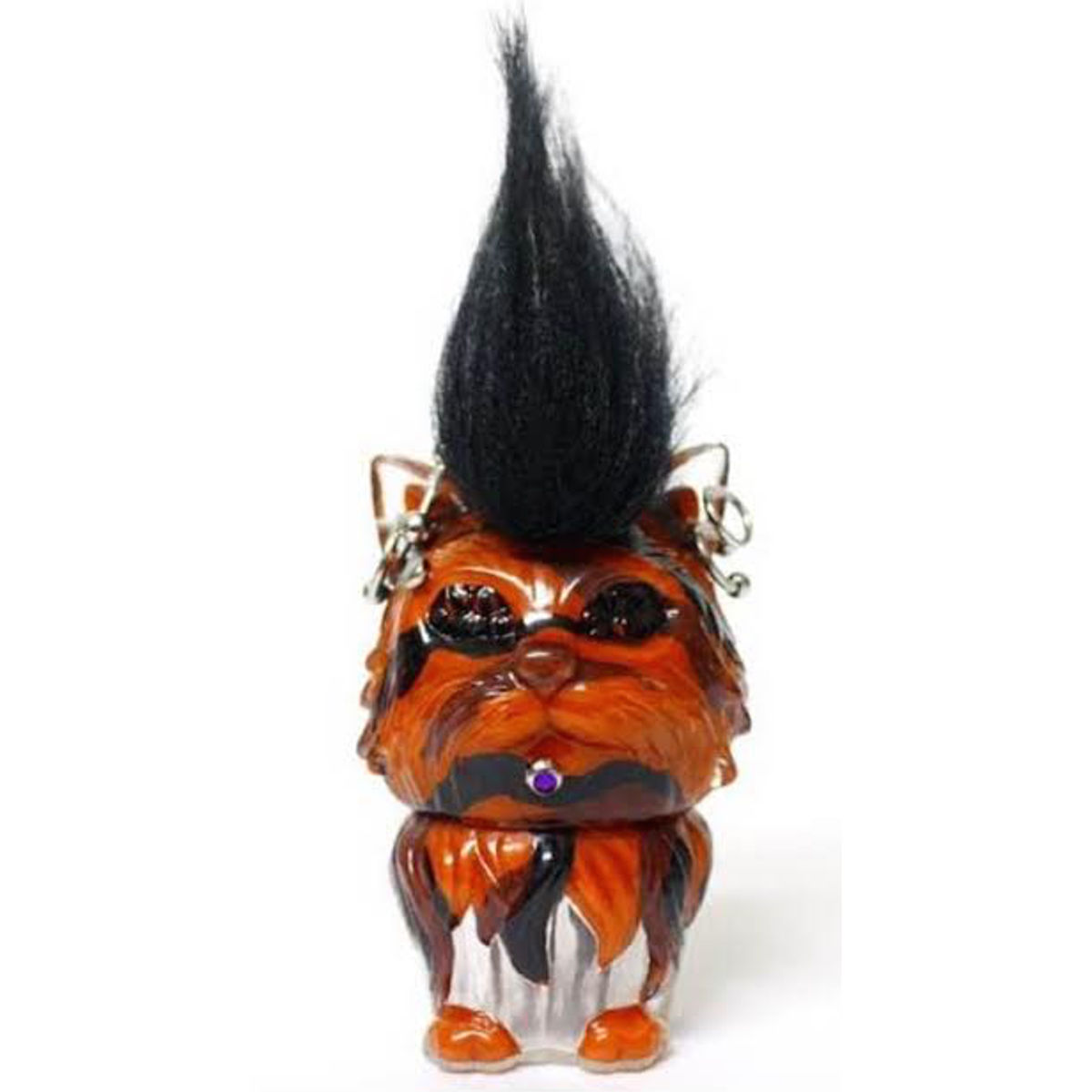 MANY EYES CAT Mohawk x piercing Black & Orange ( Woot Bear Exclusive )