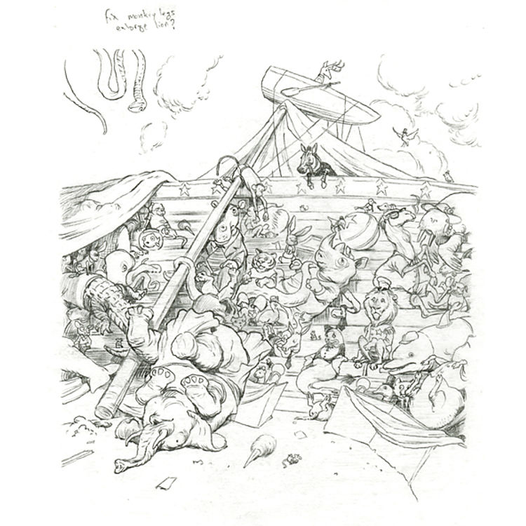 CIRCUS SNEEZE (CHU'S DAY PG 28) UNFRAMED by Adam Rex