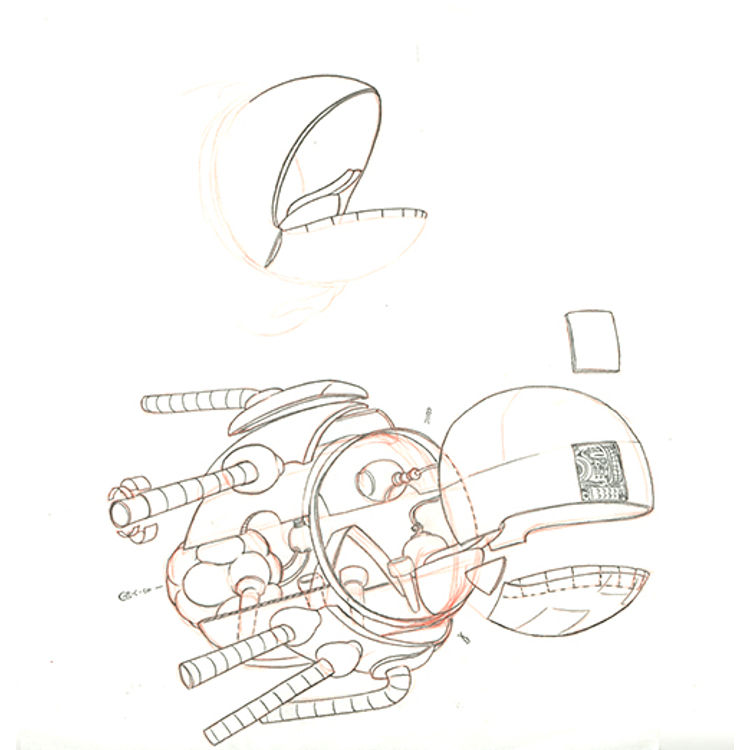 SPACESHIP SKETCH (SMEK PG 299) UNFRAMED by Adam Rex