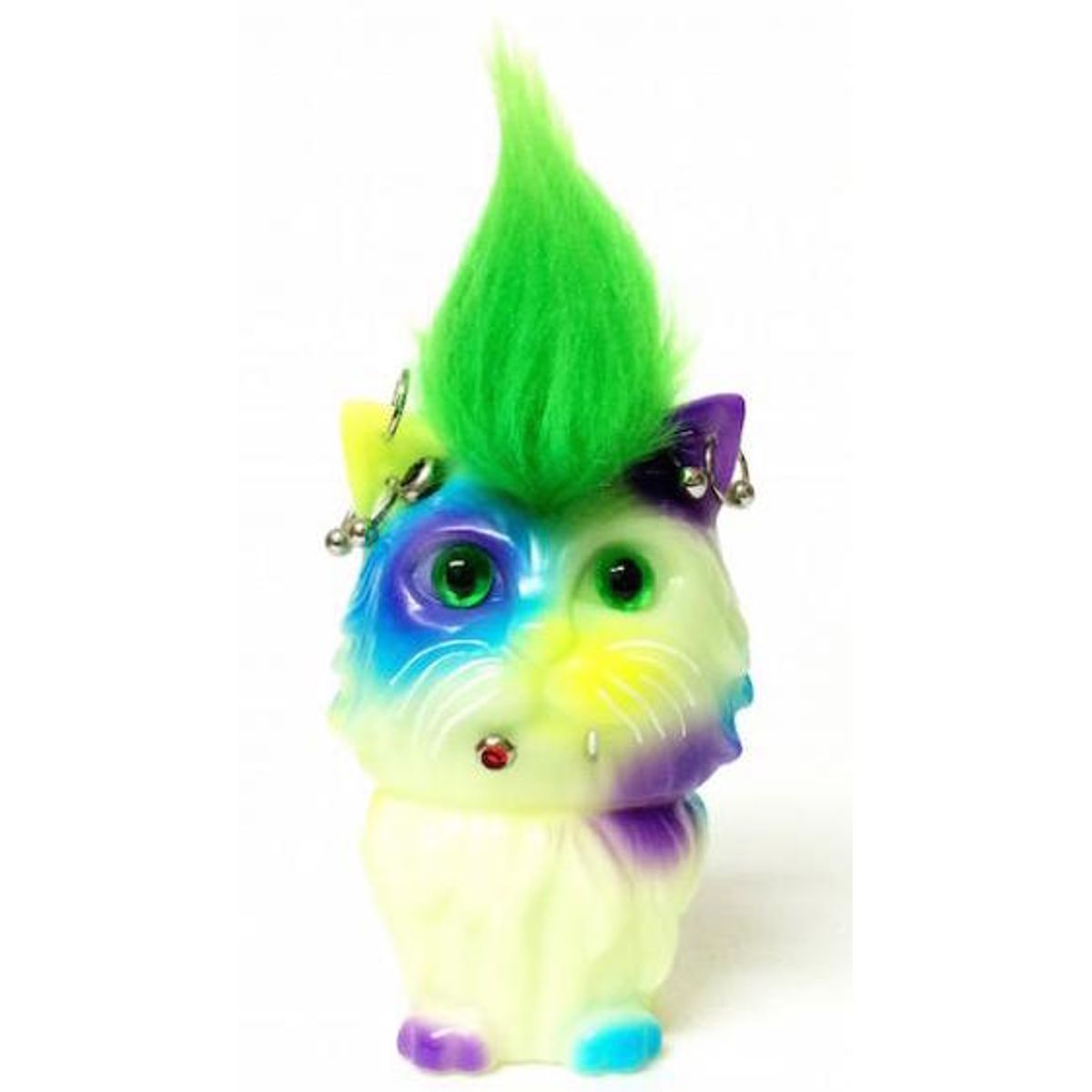 Many Eyes Cat Pierced x Green Mohawk GID