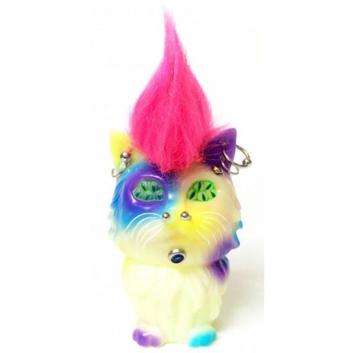 Many Eyes Cat Pierced x Pink Mohawk GID
