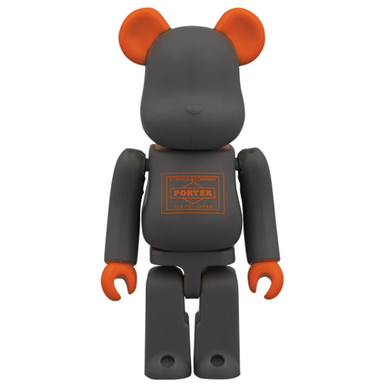 BE@RBRICK 100% - PORTER STAND 1st Anniversary (silver gray × rescue orange) by Medicom