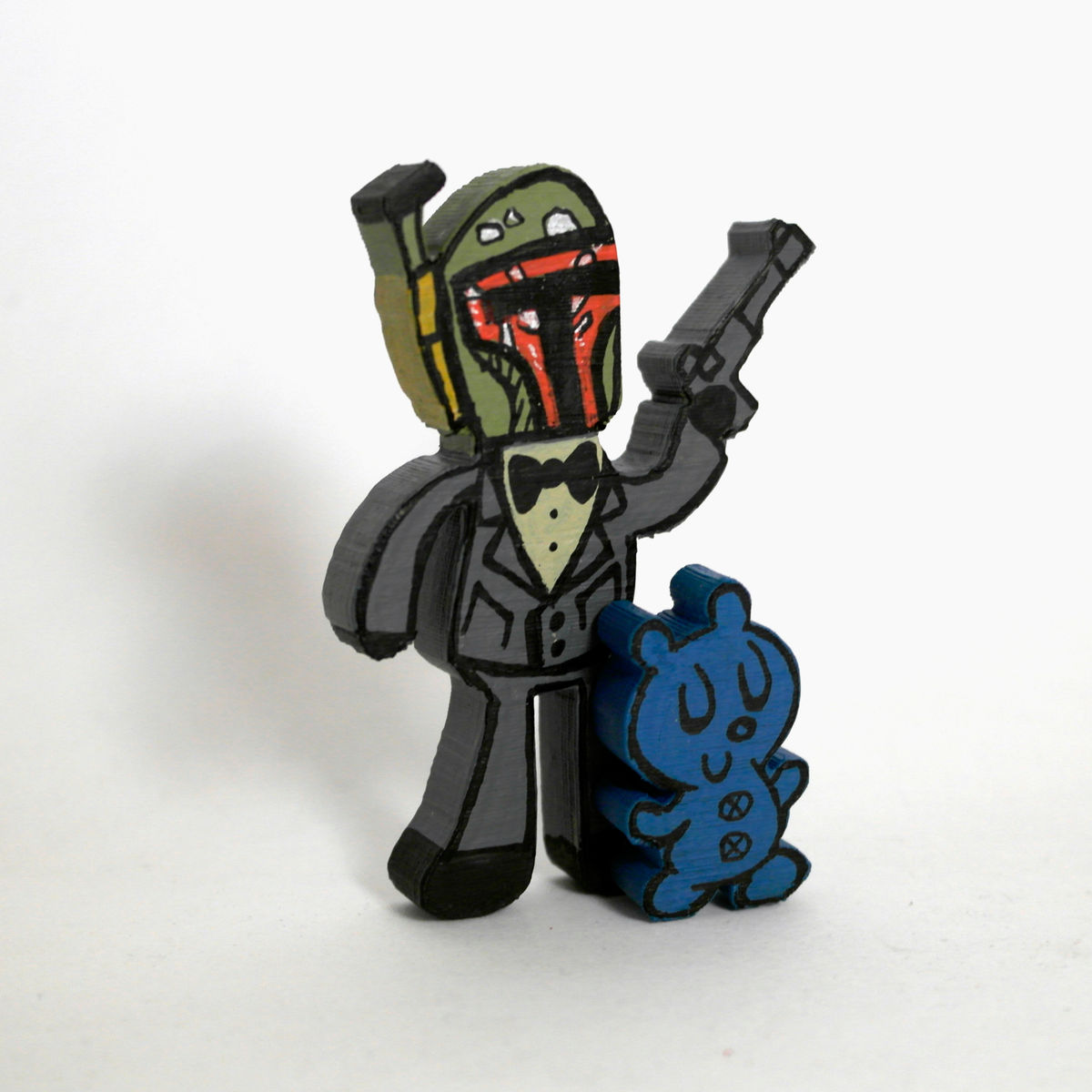 Agent 00-Fet with pal Blue Teddy