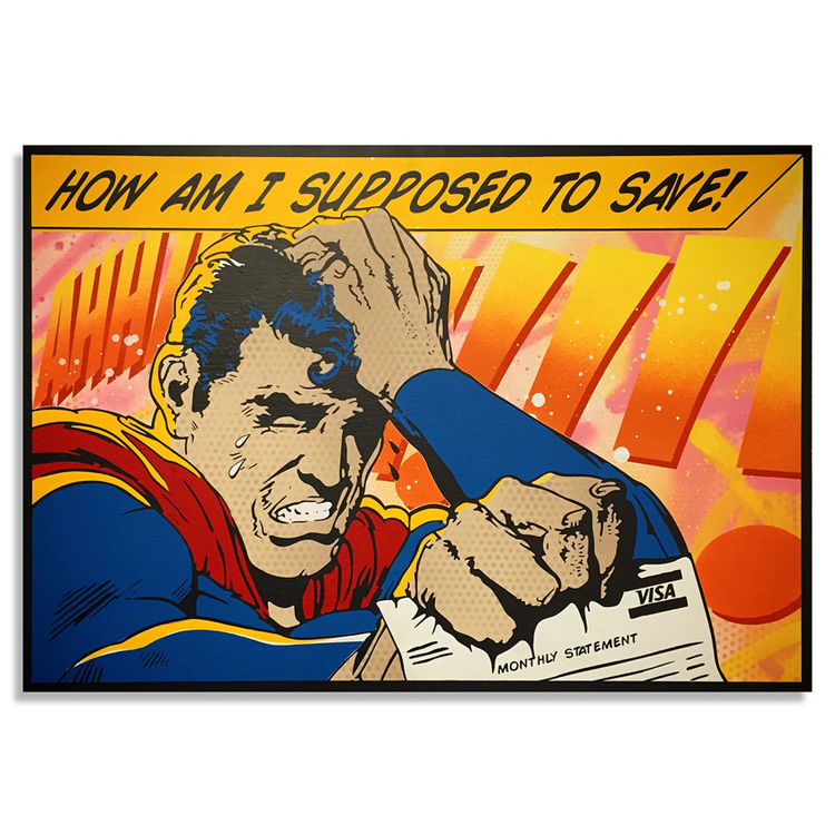Sad Superman (Super Saver 2) - Hand Painted Multiple by Denial