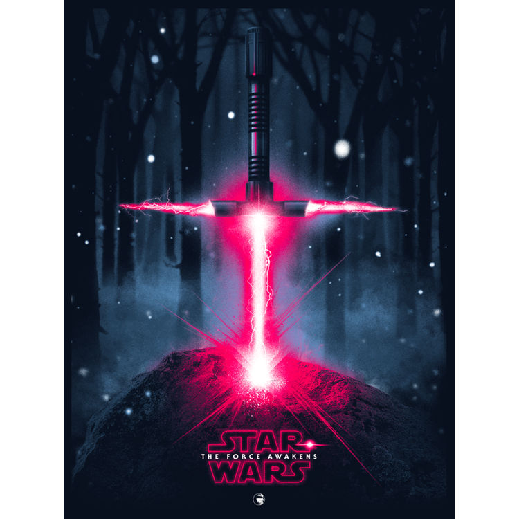 A lightsaber in the Stone - Foil Variant by Patrick Connan