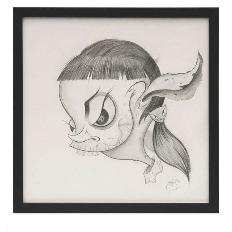 Dark little lady (drawing) by Joe Scarano