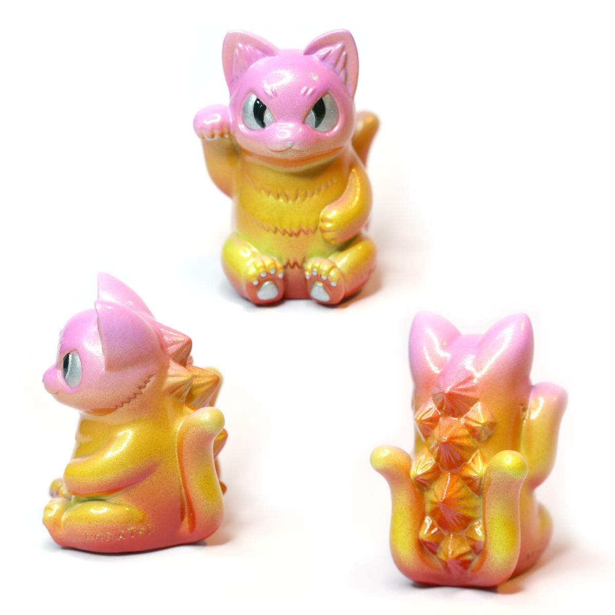Custom Lucky Miggy Pink Orange Pearlz Konatsu Migora Negora Kaiju Cat Custom