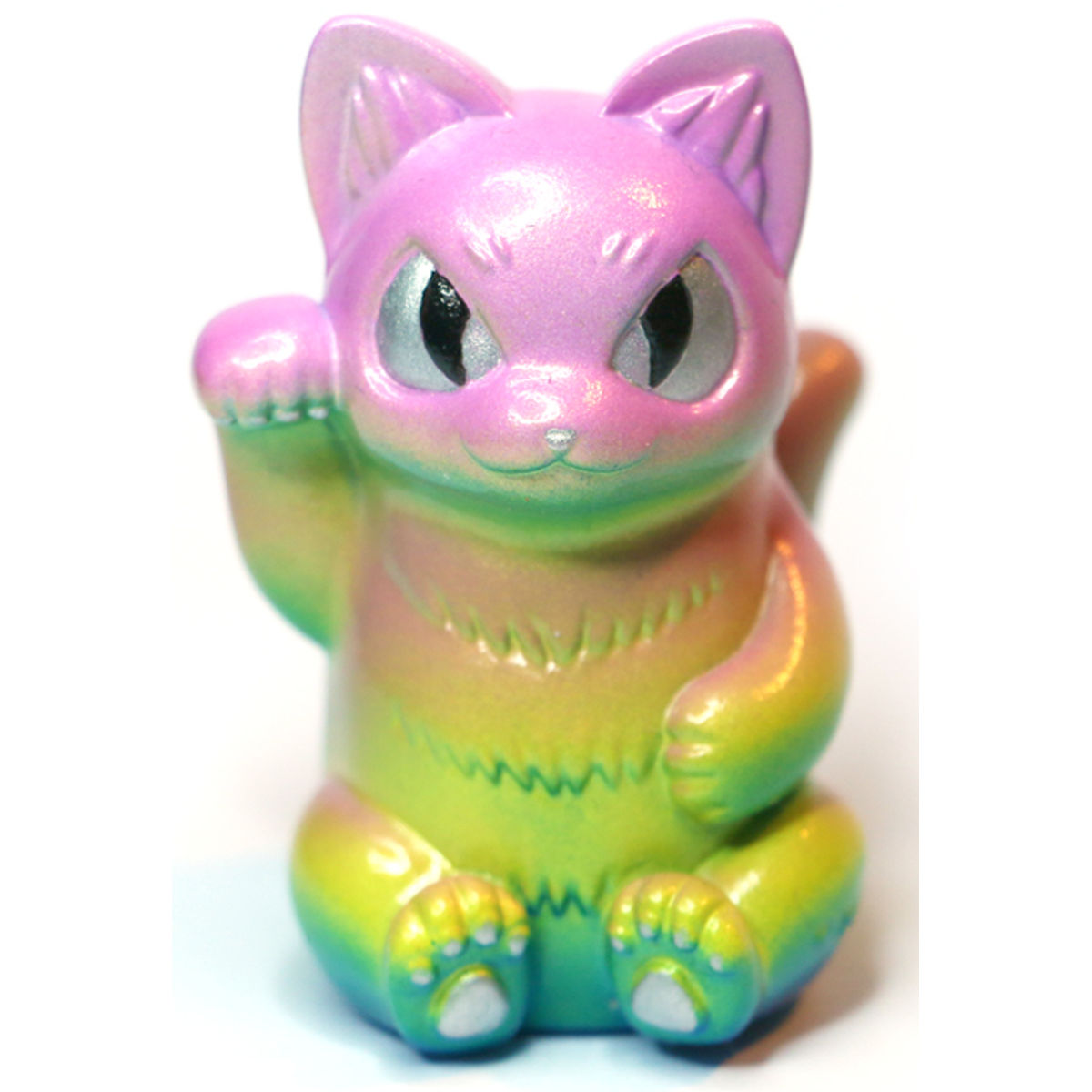 Custom Lucky Miggy Pink Green Pearlz Konatsu Migora Negora Kaiju Cat Custom