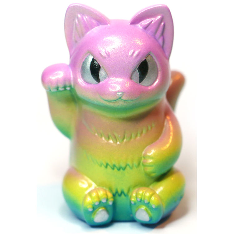 Custom Lucky Miggy Pink Green Pearlz Konatsu Migora Negora Kaiju Cat Custom by Zukaty (Paulo Mendes)
