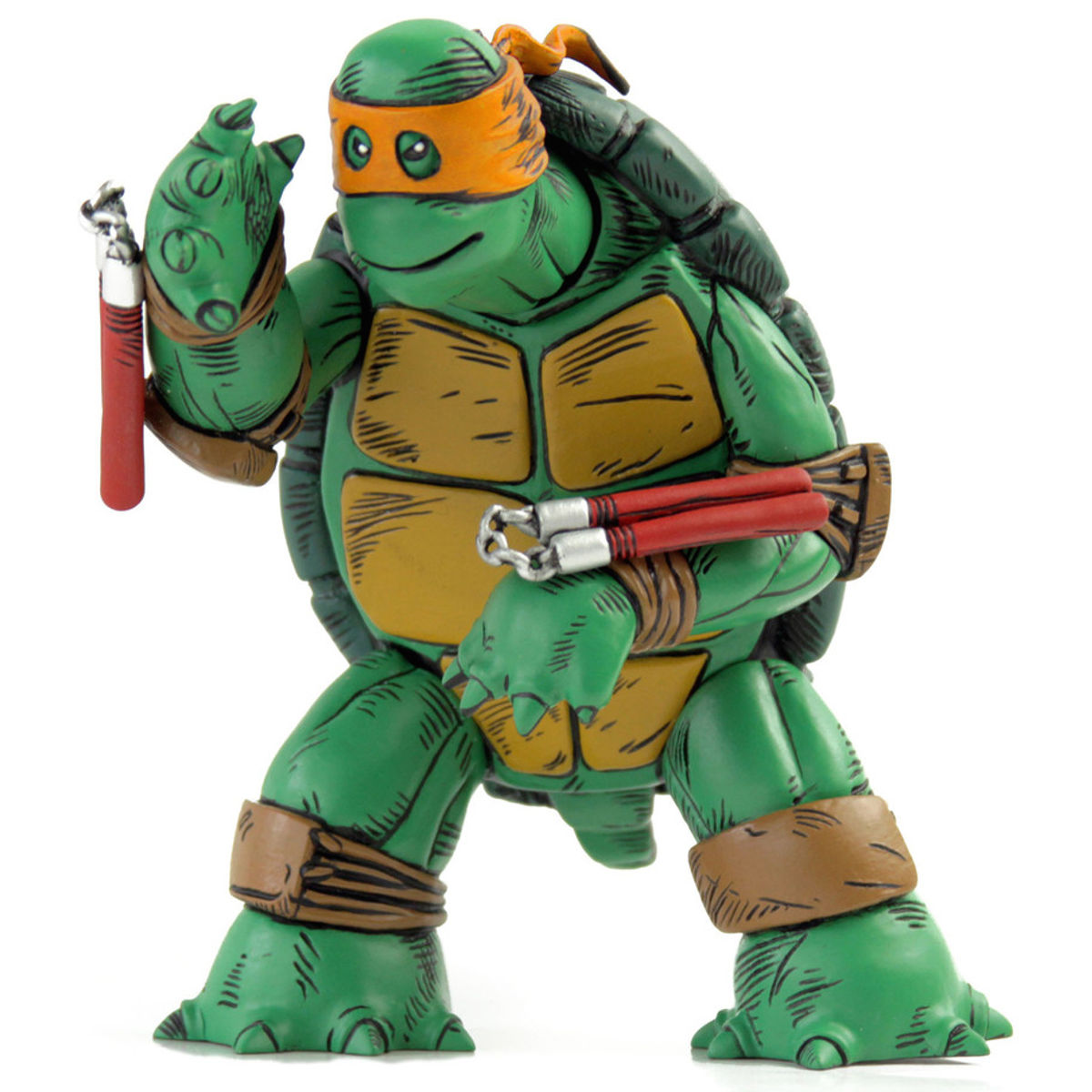 The First Turtle Figure (Color Version with Orange Mask)