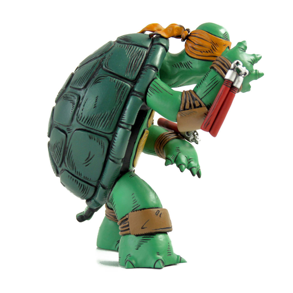 The First Turtle Figure (Color Version with Orange Mask)