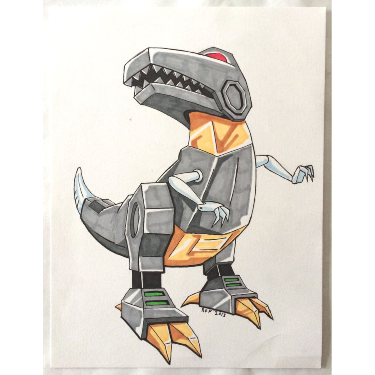 "Grimlock" original marker drawing