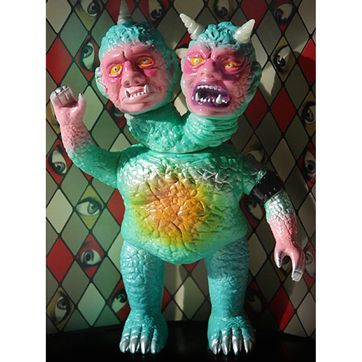 Jinmen-jū (Human-faced Beast) - silver angle ( emerald green )