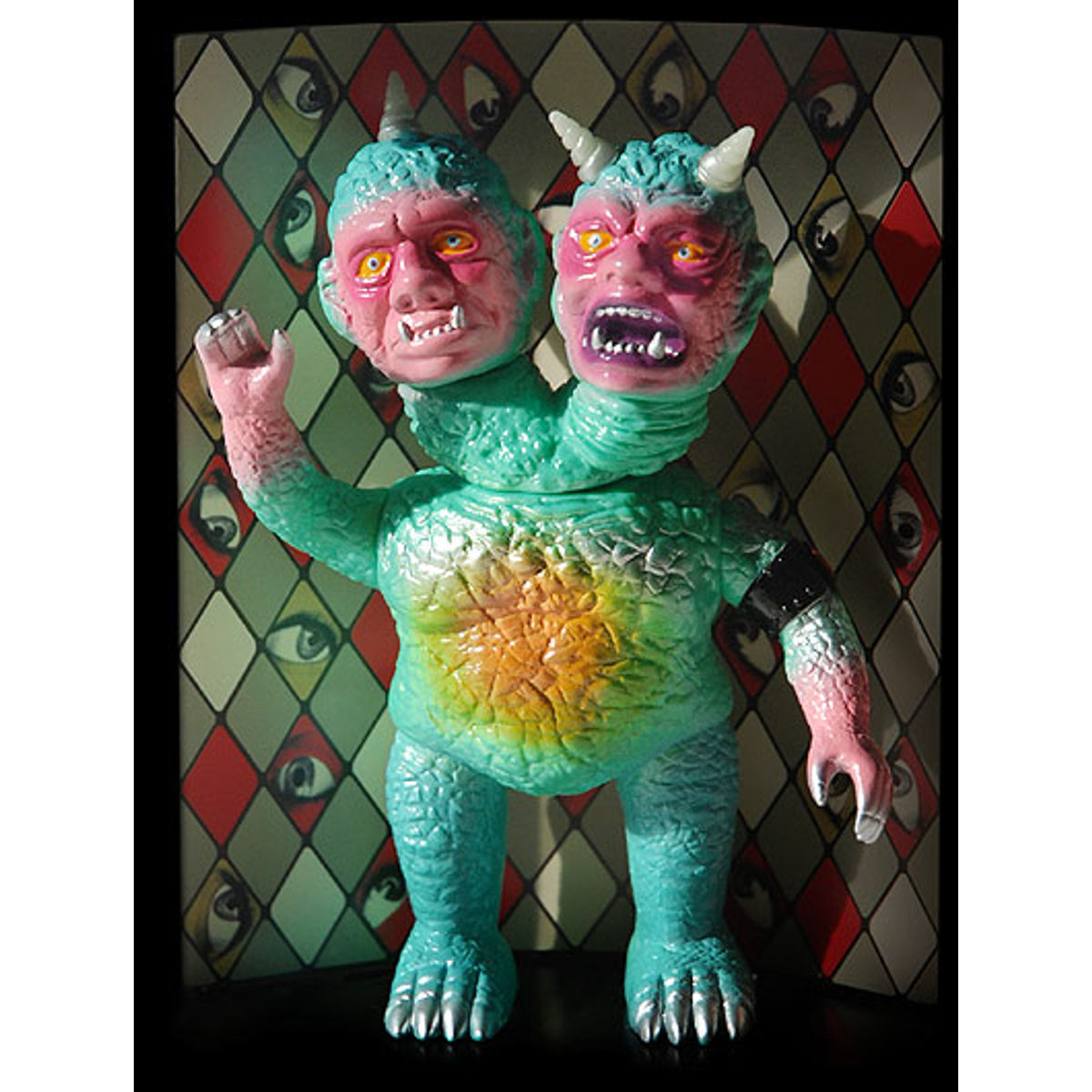 Jinmen-jū (Human-faced Beast) - silver angle ( emerald green )