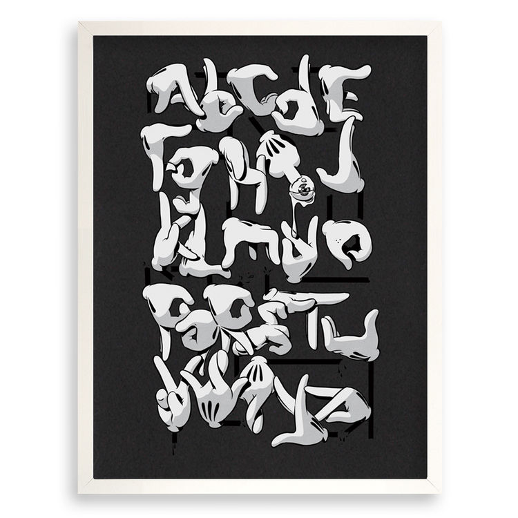OG Slick Hand Alphabet - Black Edition - Hand-Embellished by OG Slick