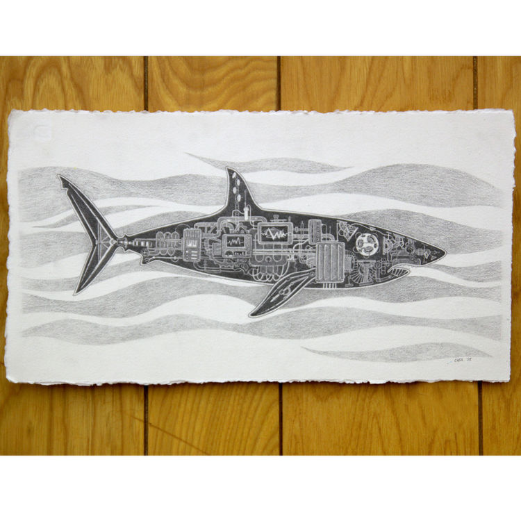 Mechashark Illustration by Cassia Lupo