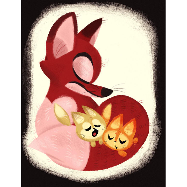 Fox Family print by Naomi Romero