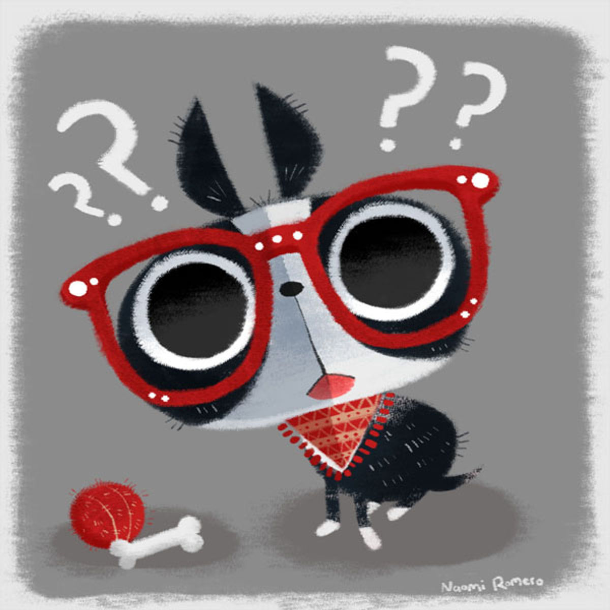 Hipster Boston Terrier print