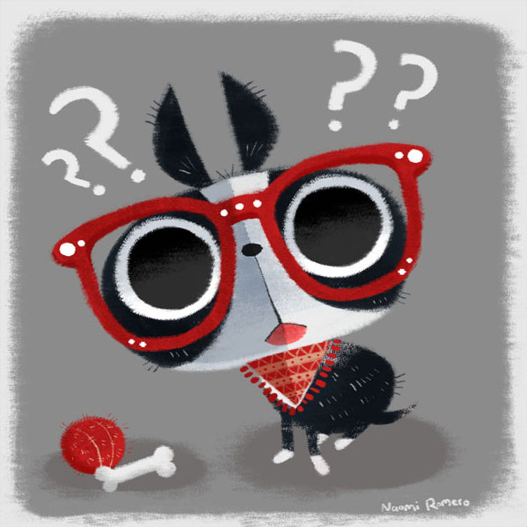 Hipster Boston Terrier print by Naomi Romero