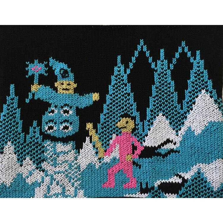 You are standing in the cavern of the Evil Wizard. All around you are the carcasses of slain ice dwarfs. by ishknits