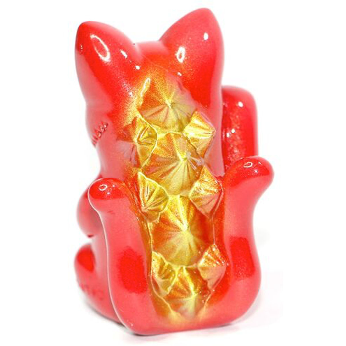 Unique Custom Red Gold Lucky Negora Kaiju Cat