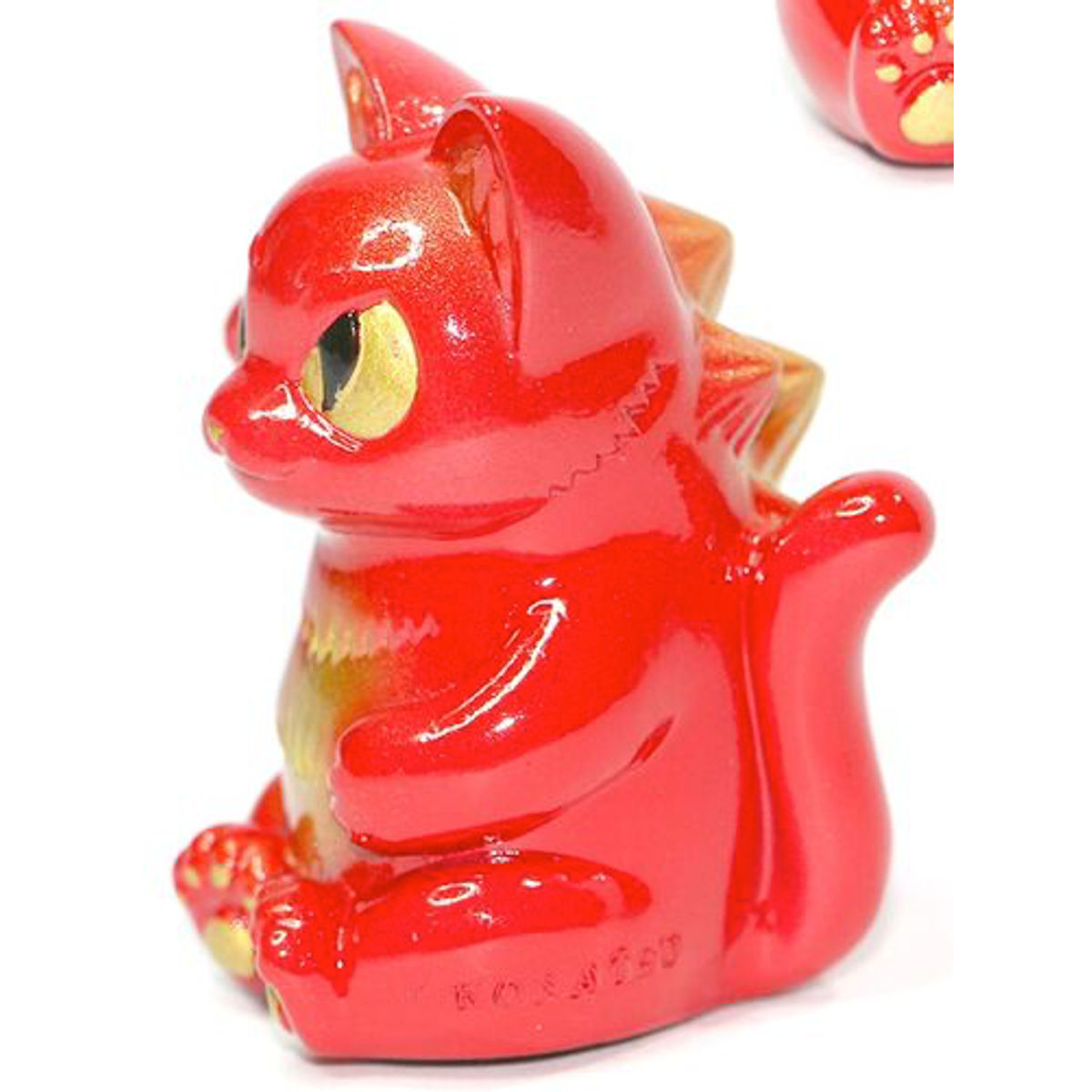 Unique Custom Red Gold Lucky Negora Kaiju Cat