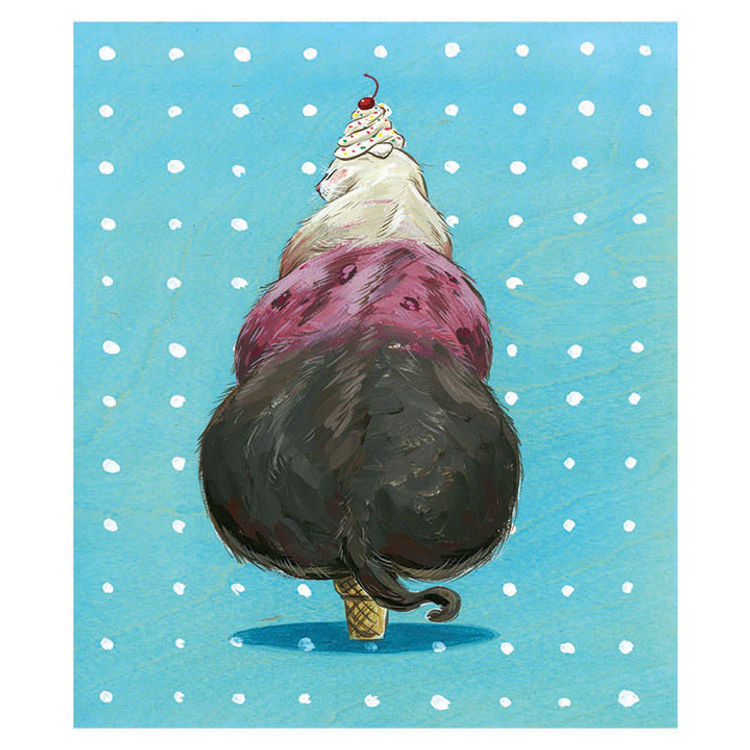 Ice Cream Cat art print by Martin Hsu