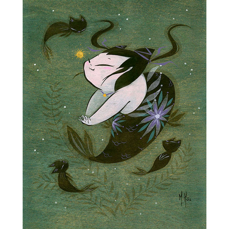 Cat Mermaids / Mercats- "Pur" by Martin Hsu